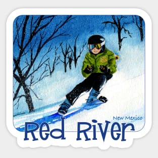 Skiing At Red River, New Mexico Sticker